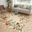 2'X6' Washable Vintage Floral Indoor Runner Rug Non-Slip Beige-122612582-118318840