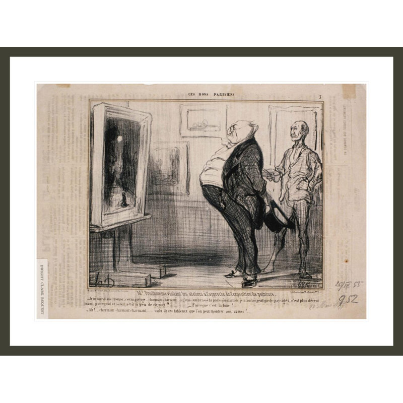 «Ces Bons Parisiens: M. Prudhomme visitant les ateliers…» par Honoré Daumier, impression giclée encadrée