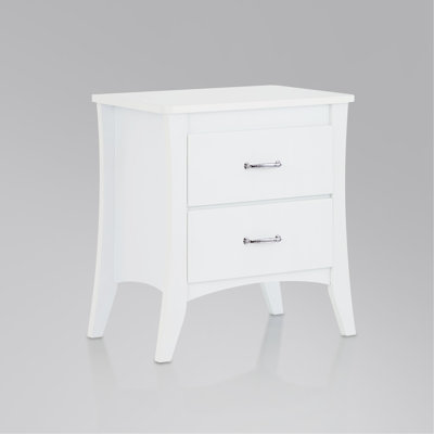 White 2-Drawer Nightstand