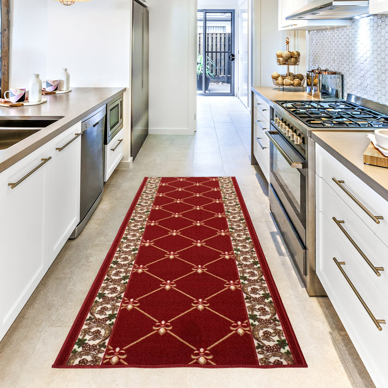 Tapis rouge touffeté Exum Southwestern, Tapis de couloir 2 pi 7 po x 13 pi