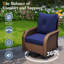 Ensemble de 3 chaises berçantes pivotantes en rotin toutes saisons pour l'extérieur, ensemble de conversation pour patio avec table d'appoint et coussins-129256965