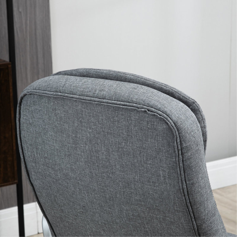 Chaise d'ordinateur de bureau à domicile avec siège à hauteur réglable et bureau à dossier haut gris doux, rembourrage épais et fonction de soutien lombaire