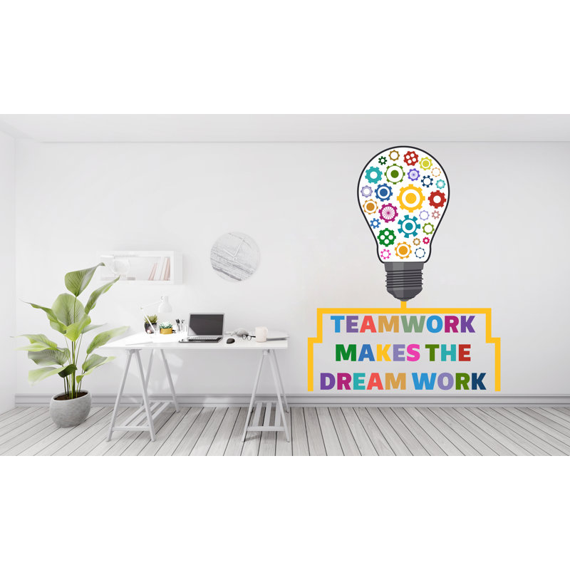 Trinx Teamwork Makes The Dream Work Wall Decal – Colourful ...