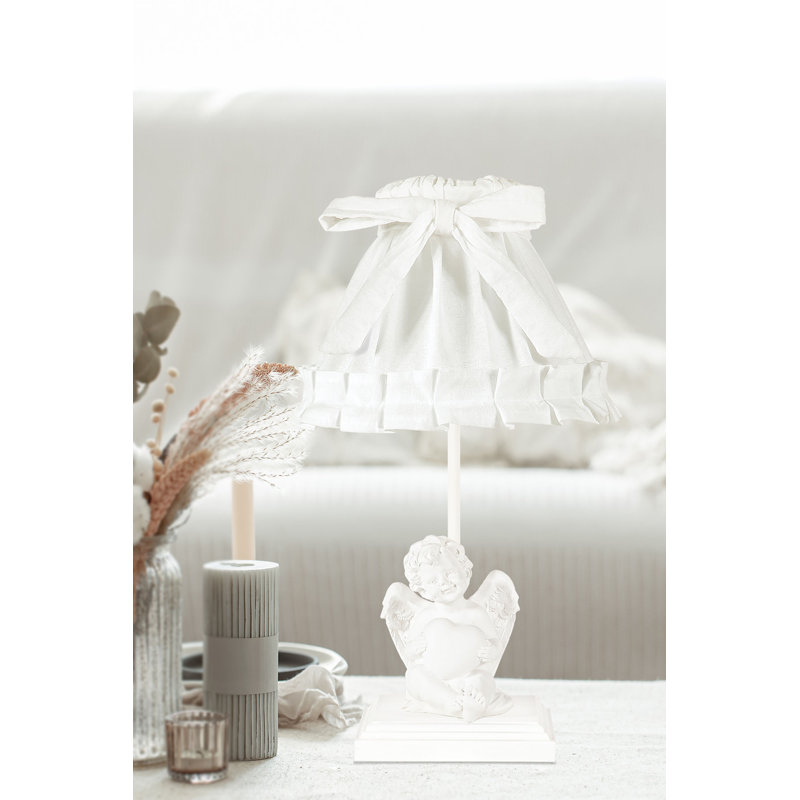 Lampe de table 16,5 po, Blanc, Blanc