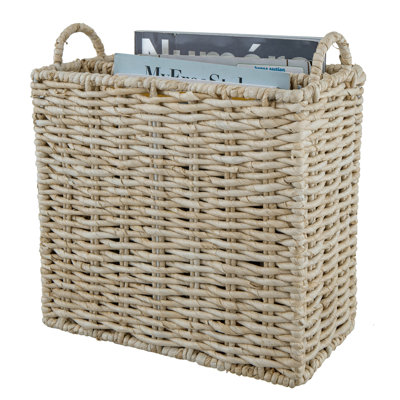 Wall Seagrass 2-Compartment Hanging Magazine Rack