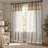 Embroidery 100% Linen Sheer Lace work Curtain Panel with Tie Top for Living Room-1582476063