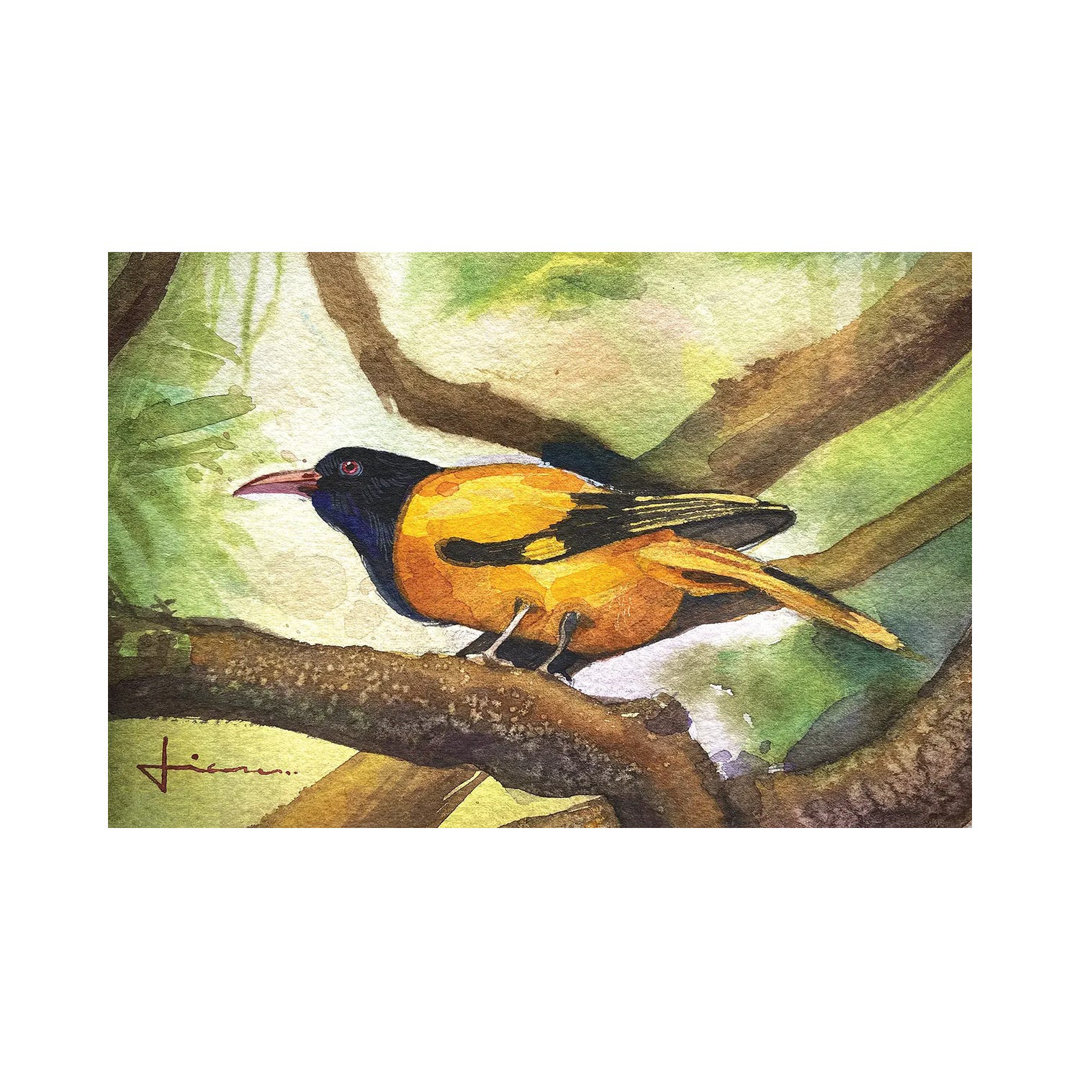 Perched Bird by Liam Kumawat - Wrapped Canvas Gallery-Wrapped Canvas Giclée