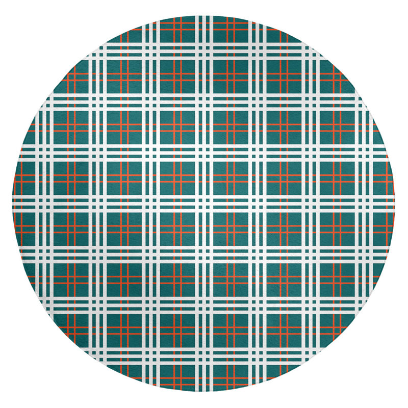 Plaid Indoor Rug, Round 5'