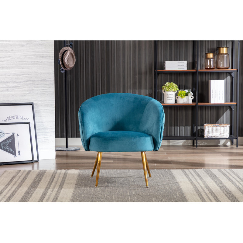 Velvet Armchair, Federal Blue