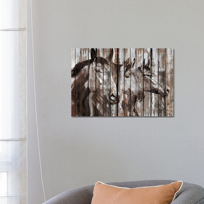 Three Horses by Diego Tirigall - Wrapped Canvas Print, 66.04 cm H x 45.72 cm W