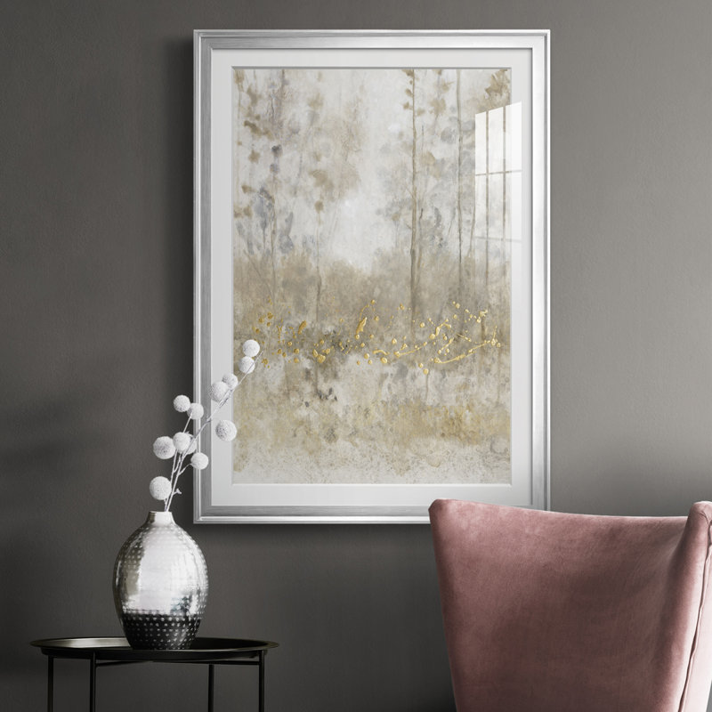 " Thicket Of Trees III ", Silver Framed, 30.5" H x 22.5" W x 1" D