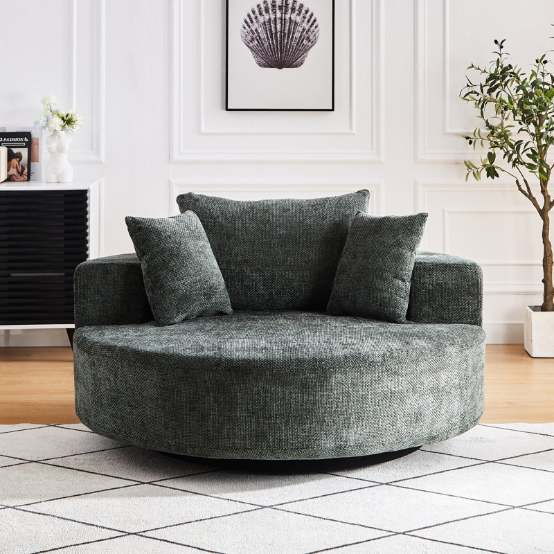 Fauteuil pivotant à 360 degrés Chenille, Vert