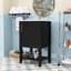 Meuble-lavabo de salle de bain avec lavabo en céramique, support de rangement, porte à fermeture douce et tablette ouverte-8056114