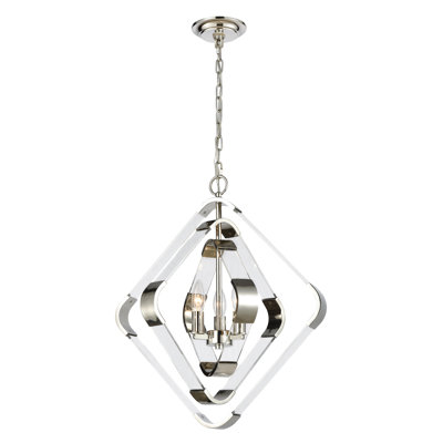 Lustre à 3 lumières de 20 po de large Rapid Pulse - nickel poli