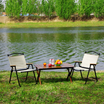 3-Piece Folding Outdoor Table And Two Chairs