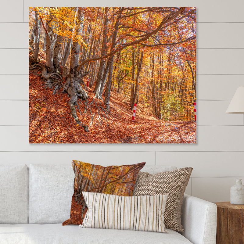 Forêt d'automne, reproduction d'art sur toile traditionnelle, H 8 po x l 12 po x P 1 po, Toile tendue