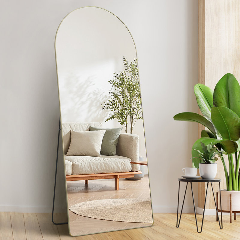 Metal Rectangle Mirror, 71" x 30", Gold