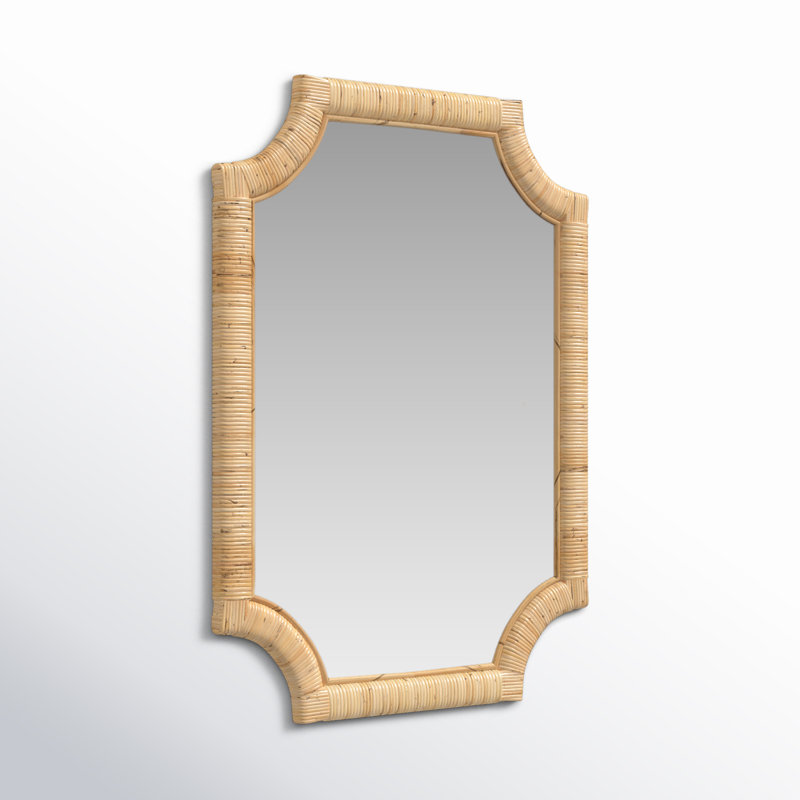 Lina Natural Rattan Rectangular Wall Vanity Mirror