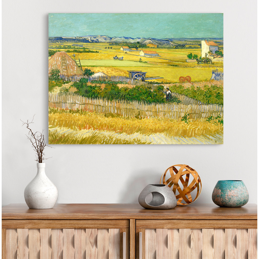 Harvest by Vincent Van Gogh - Wrapped Canvas Print