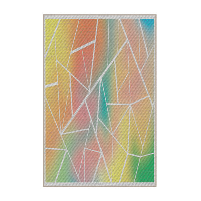 Tapis décoratif géométrique rouge Raulston