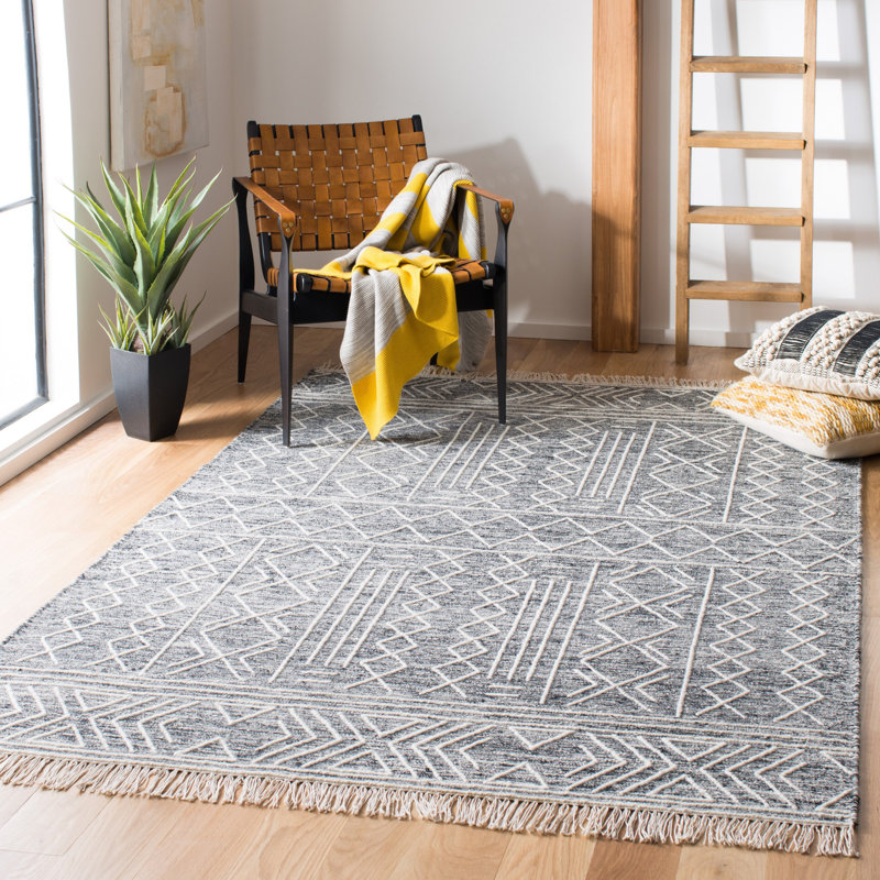 Rempe Kilim Hand Loomed Wool Southwestern Rug, Rectangle 8' x 10'