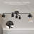 5 Light Swivel Track Lighting Kit, Black 5 Way Ceiling Spot Lighting