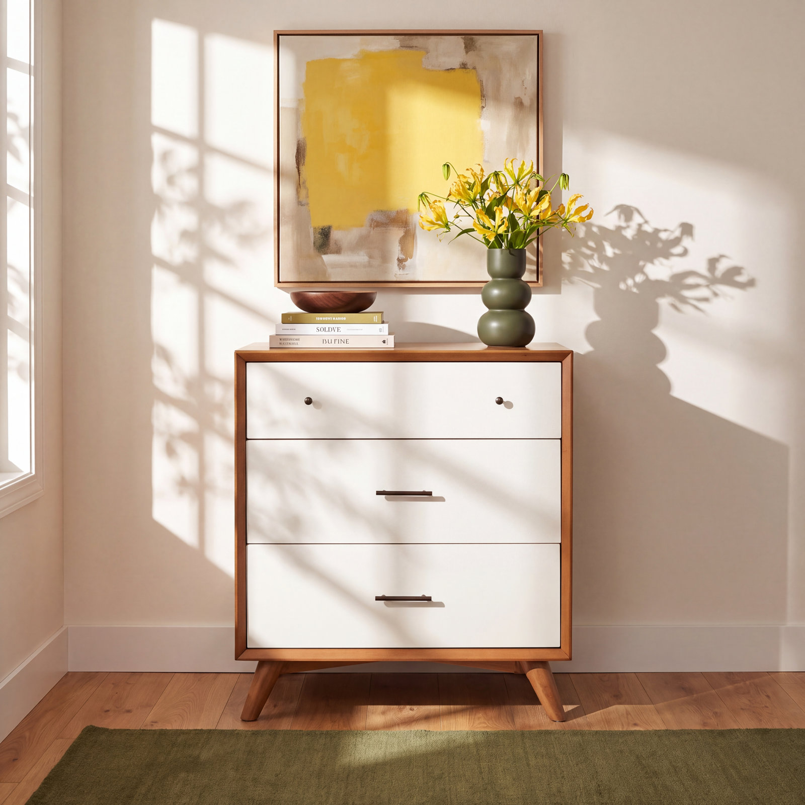 Williams 32" Mahogany Dresser, Chestnut/White