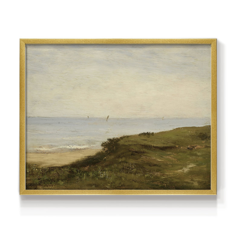 Paysages rétro-DCCXCII - impression encadrée - réaménageable, H 16 po x l 20 po, Doré