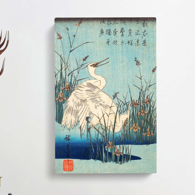Egrets by Utagawa Hiroshige - Wrapped Canvas Painting, 76cm H x 50cm W x 3cm D
