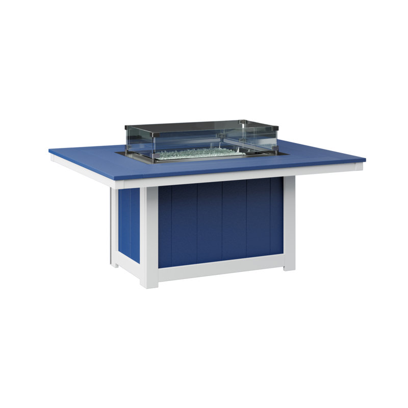 Berlin Gardens Donoma Rectangular Fire Pit Table, 24" H x 53.87" W x 41.37" D, Pacific Blue