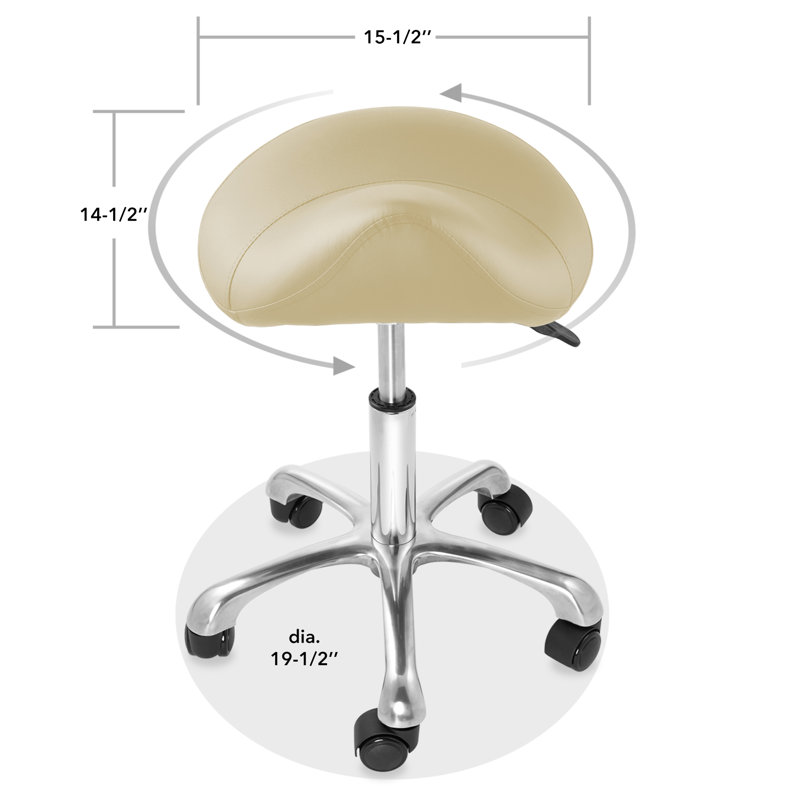 Adjustable Height Ergonomic Lab Stool, Cream