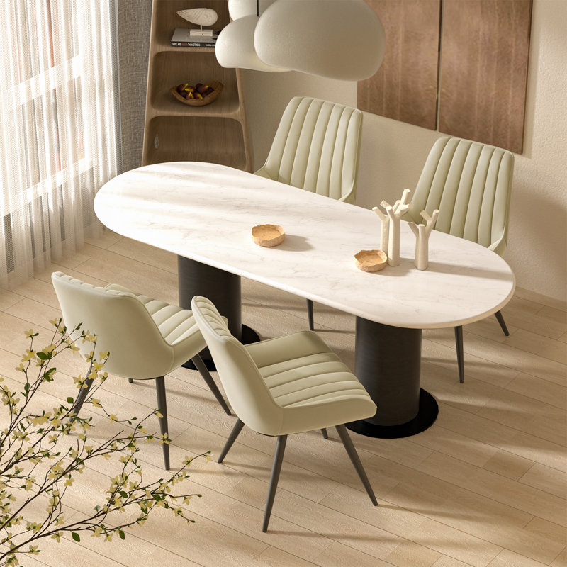 Modern Dining Chairs 54.8*46.9*83.2cm Tech Fabric Upholstery with Stylish Design Sofa-Level Cushioning Pet-Friendly Durable Scratch Resistant for Kitchen Dining Room or Home Office