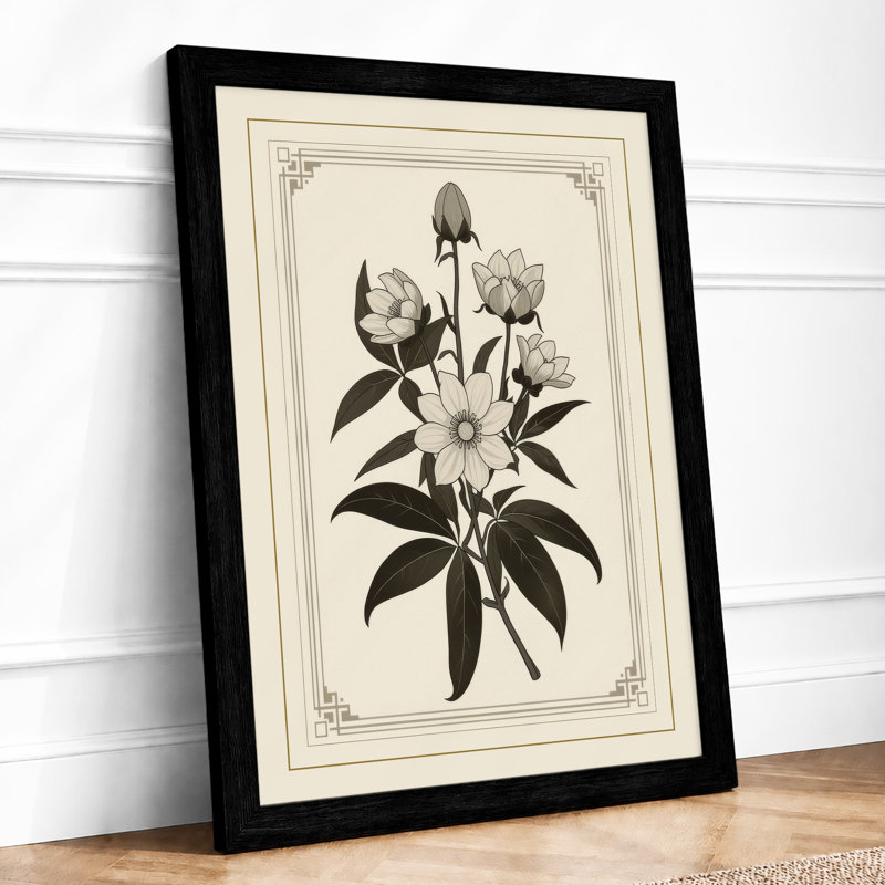 Study In White Botanical - Print, Black, A4 - 29.7 x 21.0 cm