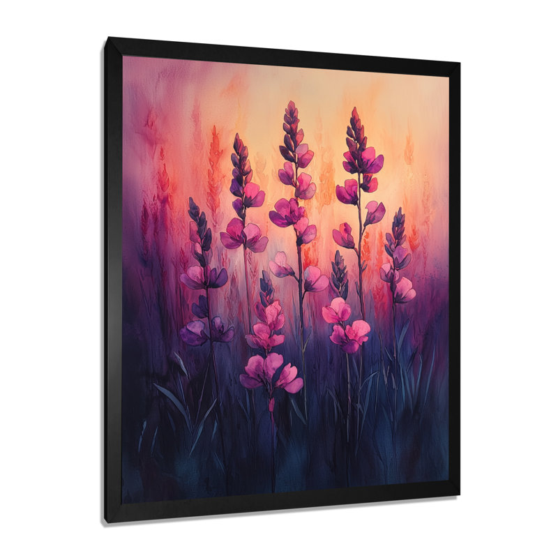 Bedwell - Floral Canvas Prints, Noir, H 20 po x l 12 po, Reproduction encadrée d'une seule photo