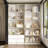 78.7'' H X 63'' W 2-Drawer Bookcase With Glass Doors And LED Light-1062710921