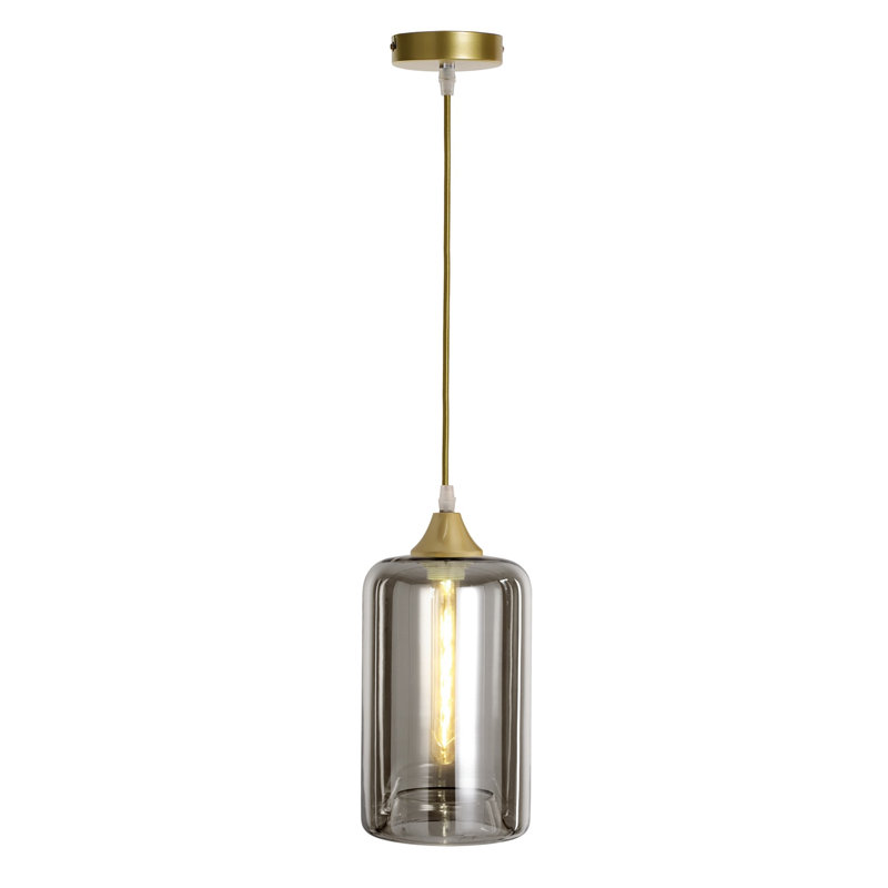 Aevyn 1 - Light Cylinder Pendant, Smoke, Gold