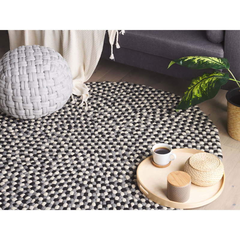 Round Perpetue Polka Dots Hand Woven 140cm X 140cm Area Rug