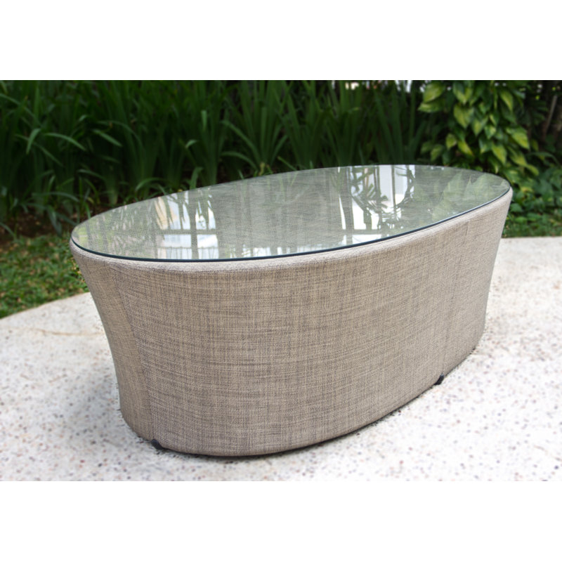 Spinner Oval Metal Outdoor Coffee Table , 60'' in. W 25'' in. D