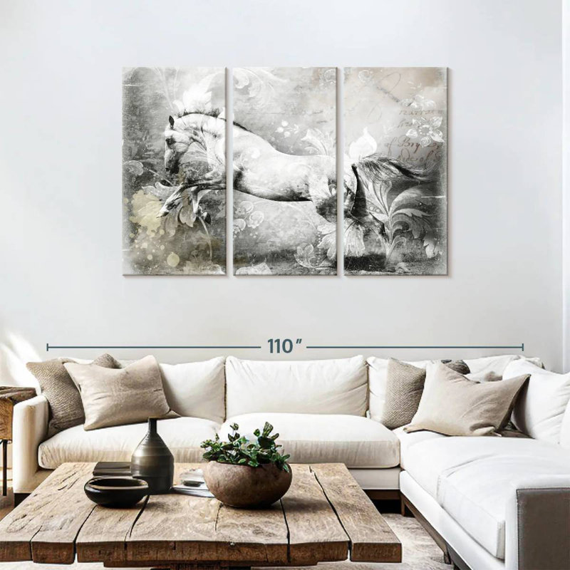 Brampt White Horse, 48" H x 74" W