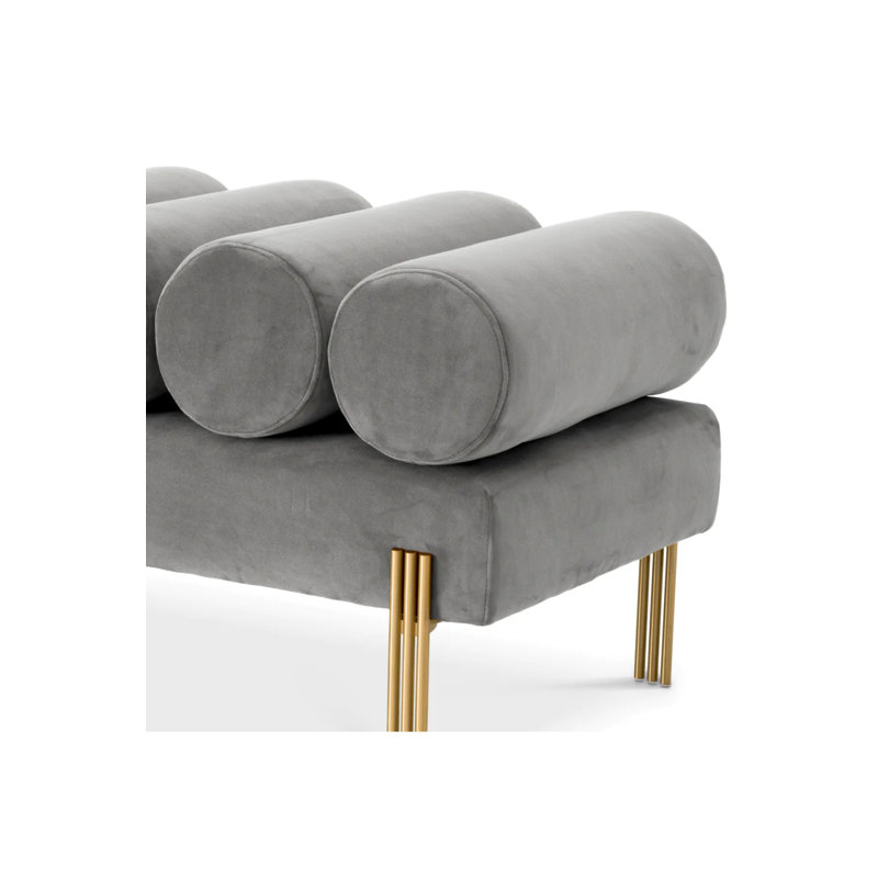 Oxley Upholstered Bench, Light Gray