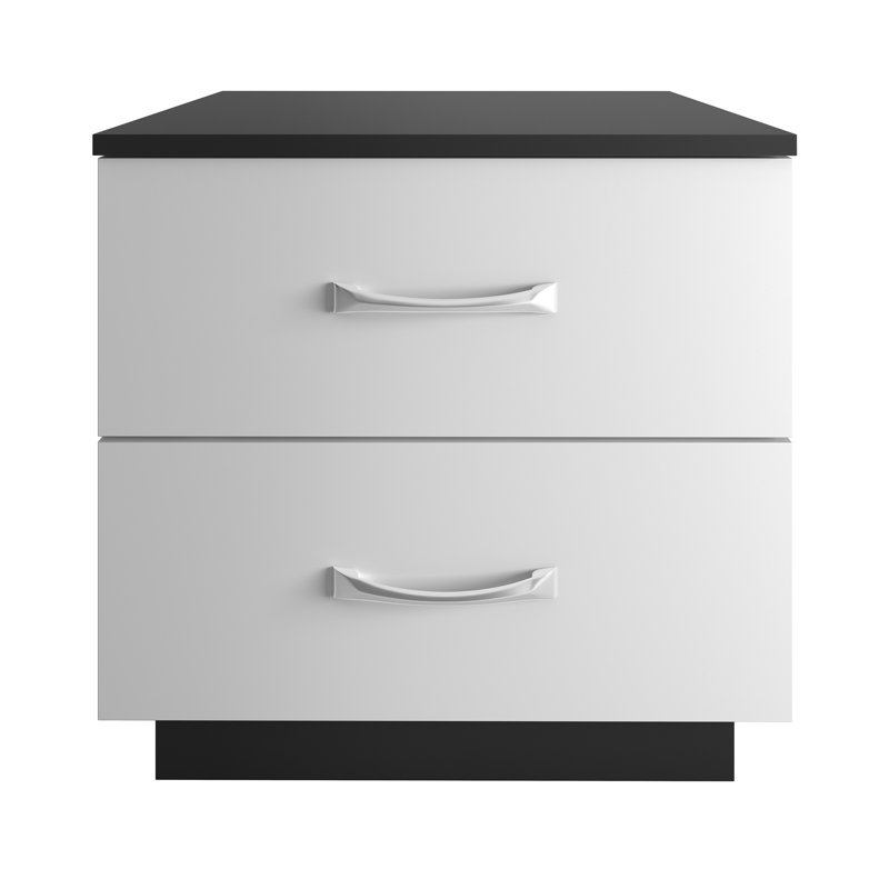 Table de chevet double Sleep Sleep, Blanc / noir