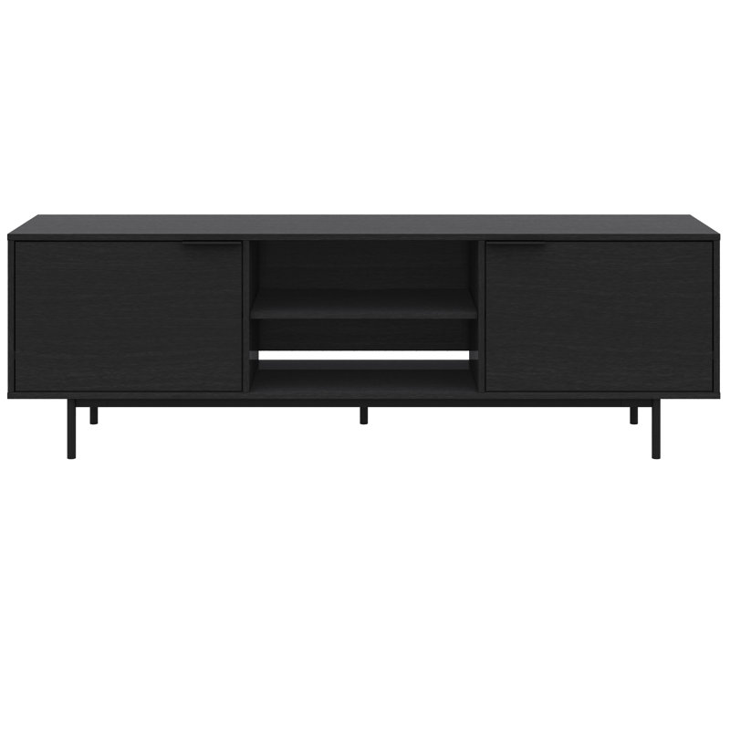 Hamilton TV Stand with 2 Storage Cabinets Fits TVs up to 70", Black
