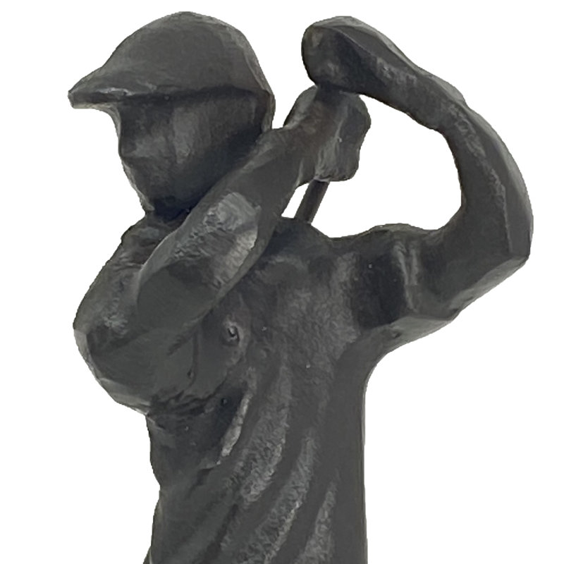 GOLFER MAN Iron Figurine 22cm, Mocha