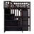 Loft Bed with Stairs, Bookshelf, Drawers, Desk & Wardrobe-839479140-839479142