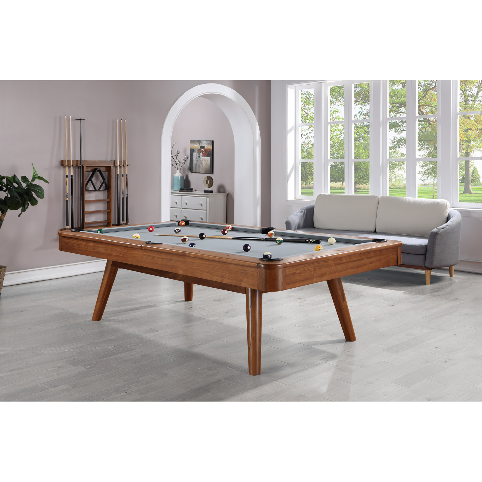 Elton Pool Table-Mid-Century Modern Design-Includes Professional Install ($1,000+ Value), 8'