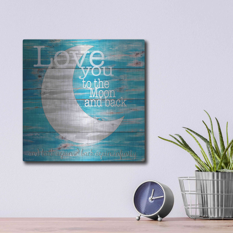 Gracie Oaks «Love You to the Moon and Back» par Cindy Jacobs, art mural en métal, H 12 po x l 12 po