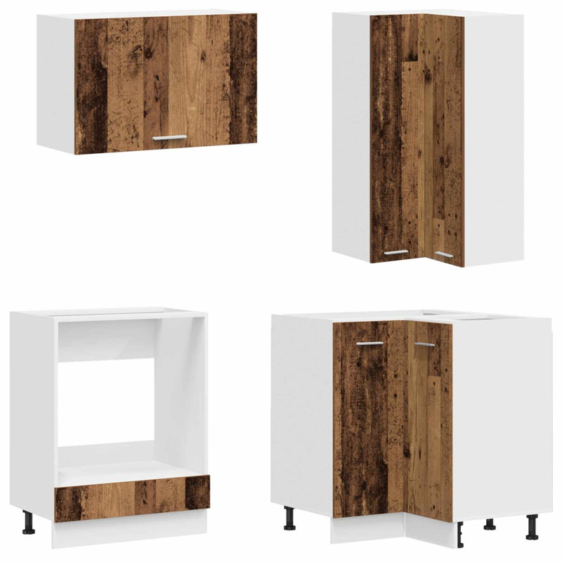 vidaXL Kitchen Unit with Drawer with Door LYON 8 pcs Engineered Wood Cabinet, Old Wood