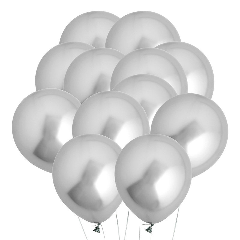 Ballons amusants en latex bleu 5 po Fun - 24 pièces, Argent
