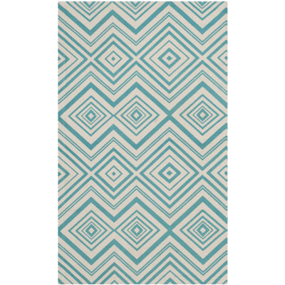 Charla Cedar Brook Hand Loomed Cotton Geometric Rug