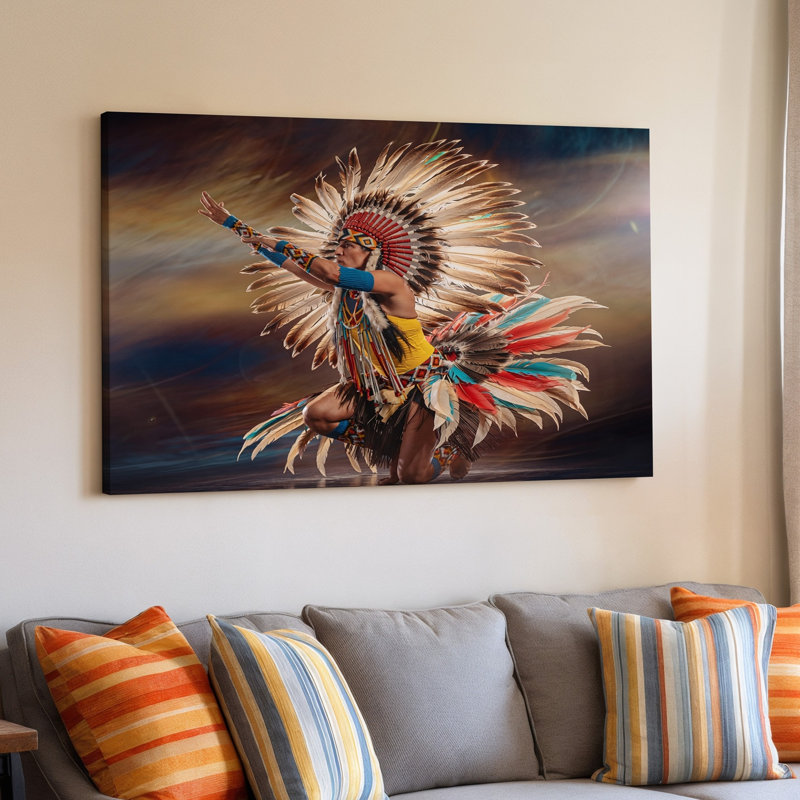 Impression sur toile Native American Dancer, 9 x 12 in